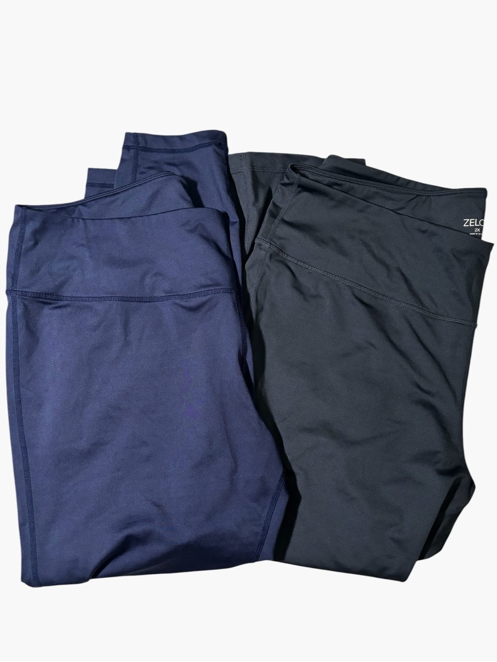 Zelos 2-Pc Leggings Bundle Blue Gray 2X Activewear